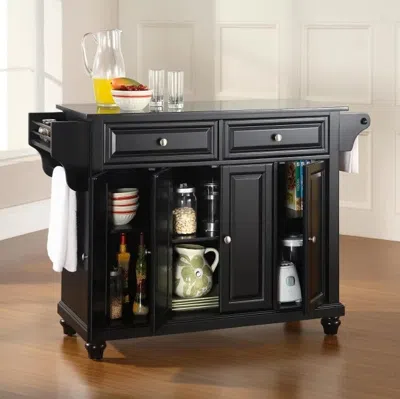 Crosley Cambridge Solid Granite Top Kitchen Island In Black