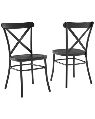 Crosley Camille 2 Piece Dining Chair In Black