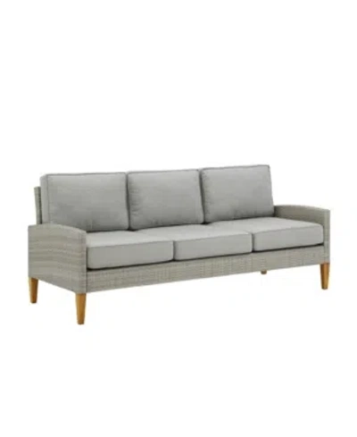 Crosley Capella Outdoor Wicker Sofa In Brown