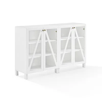 Crosley Cassai 2pc Media Storage Cabinet Set White - 2 Storage Pantries