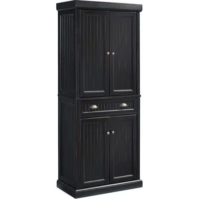 Crosley Cf3103-bk Seaside Kitchen Pantry Cabinet - Distressed Black