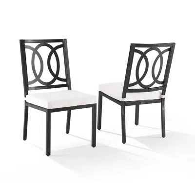 Crosley Chambers 2pc Outdoor Metal Dining Chair Set In Blue