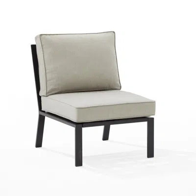 Crosley Clark Outdoor Metal Sectional Center Chair Taupe/matte Black In Blue
