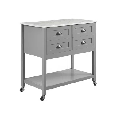 Crosley Connell Kitchen Island/cart Gray/white Marble