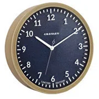 Crosley Contemporary 15" Denim Quartz Accurate Analog Wall Clock In Brown