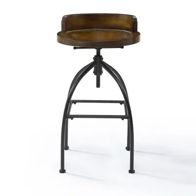 Crosley Edison Adjustable Height Bar Stool In Brown