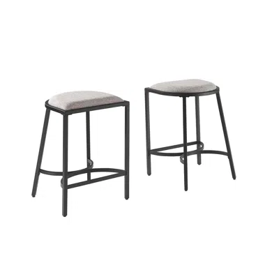 Crosley Ellery 2pc Counter Stool Set Gray/matte Black - 2 Stools