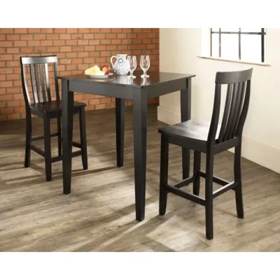 Crosley Furniture 3-piece Pub Set With Tapered Leg Table And X-back Stools In Black