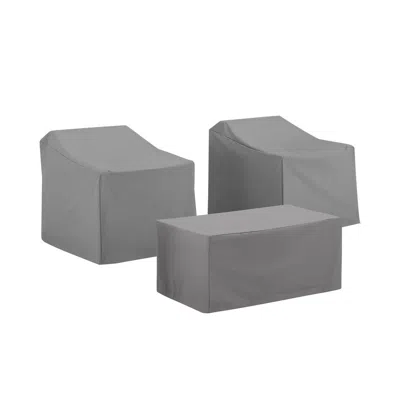 Crosley Furniture 3pc Furniture Cover Set Gray - 2 Chairs & Coffee Table In Brown
