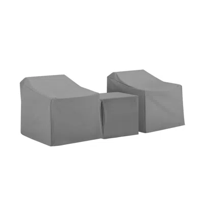 Crosley Furniture 3pc Furniture Cover Set Gray - Two Armchairs & End Table