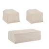 Crosley Furniture 3pc Furniture Cover Set Tan - 2 Chairs & Coffee Table