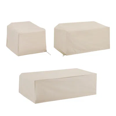 Crosley Furniture 3pc Furniture Cover Set Tan - Loveseat, Chair, & Coffee Table In Neutral