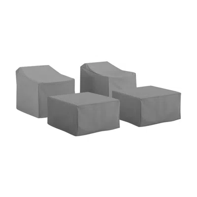 Crosley Furniture 4pc Furniture Cover Set Gray - 2 Arm Chairs & 2 Ottomans