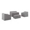 Crosley Furniture 4pc Furniture Cover Set Gray - Loveseat, 2 Chairs, & Coffee
