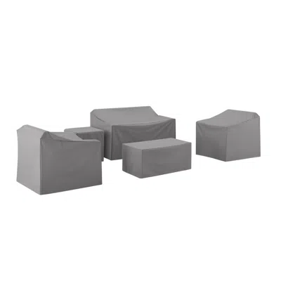 Crosley Furniture 5pc Furniture Cover Set Gray - Loveseat, Two Armchairs, End Table, & Rectangle Table