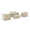 Crosley Furniture 5pc Furniture Cover Set Tan - Loveseat, Two Armchairs, End Table, & Rectangle Table