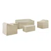 Crosley Furniture 5pc Furniture Cover Set Tan - Sofa, Two Armchairs, End Table, & Rectangle Table