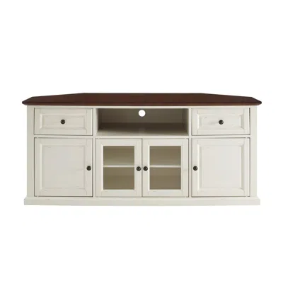 Crosley Furniture 60" Corner Tv Stand Distressed White