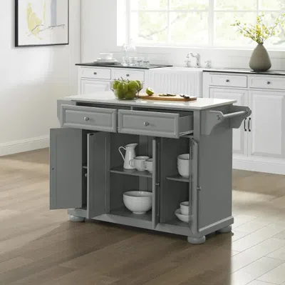 Crosley Furniture Alexandria Granite Top Kitchen Island/cart In Gray