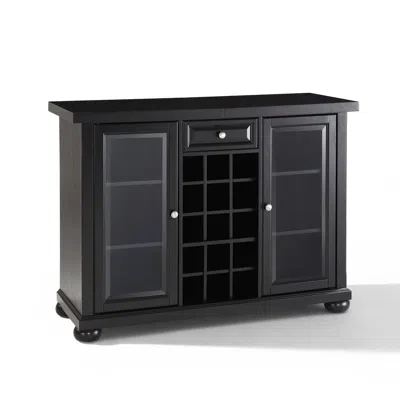 Crosley Furniture Alexandria Sliding Top Bar Cabinet Black