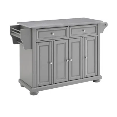 Crosley Furniture Alexandria Stainless Steel Top Kitchen Island/cart In Gray