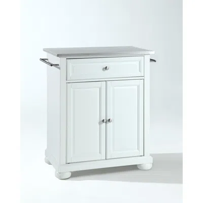 Crosley Furniture Alexandria Stainless Steel Top Portable Kitchen Island/cart White/stainless Steel