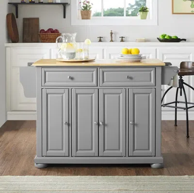 Crosley Furniture Alexandria Wood Top Kitchen Island/cart In Gray