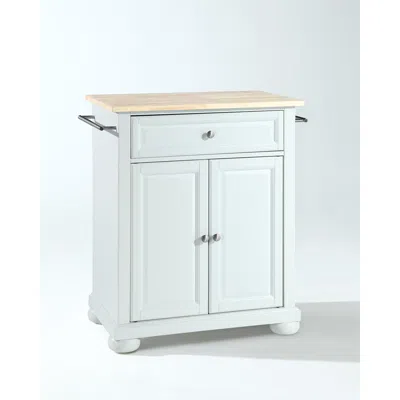 Crosley Furniture Alexandria Wood Top Portable Kitchen Island/cart White/natural