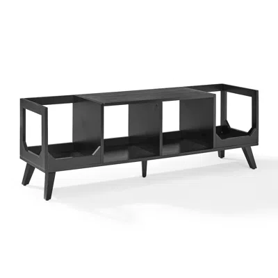 Crosley Furniture Asheville Low Record Storage Console Black