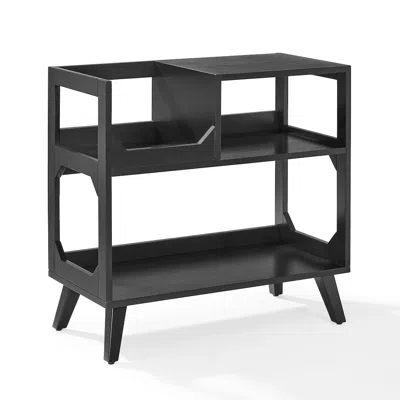 Crosley Furniture Asheville Medium Record Storage Console Black