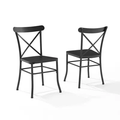 Crosley Furniture Astrid 2pc Indoor/outdoor Metal Dining Chair Set Matte Black - 2 Chairs
