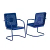 Crosley Furniture Bates 2pc Outdoor Metal Armchair Set Navy - 2 Armchairs