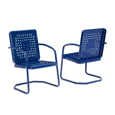 Crosley Furniture Bates 2pc Outdoor Metal Armchair Set Navy - 2 Armchairs In Blue