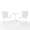 Crosley Furniture Bates 3pc Outdoor Metal Bistro Set White Gloss /white Satin - Bistro Table & 2 Armchairs