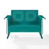 Crosley Furniture Bates Outdoor Metal Loveseat Glider Turquoise