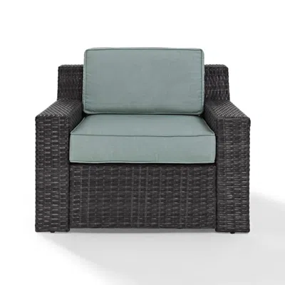 Crosley Furniture Beaufort Wicker Outdoor Chair In Blue