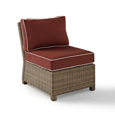 Crosley Furniture Bradenton Outdoor Wicker Sectional Center Chair Sangria/weathered Brown