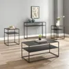 Crosley Furniture Braxton 4pc Coffee Table Set Matte Black - Coffee Table, Console Table, & 2 End Tables