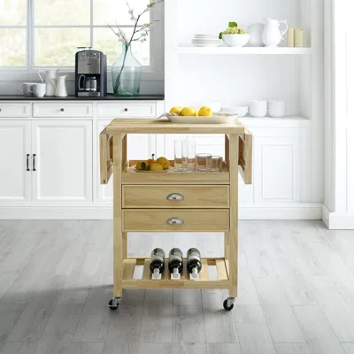 Crosley Furniture Bristol Double Drop Leaf Kitchen Cart Natural