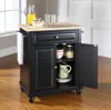 Crosley Furniture Cambridge Black/natural Wood Top Portable Kitchen Island/cart