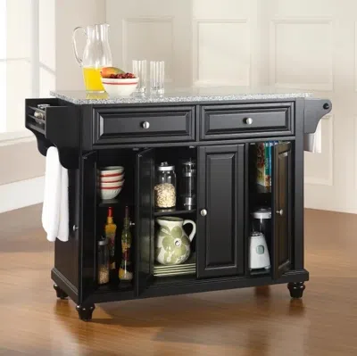 Crosley Furniture Cambridge Full Size Kitchen Island With Solid Granite Top In Black