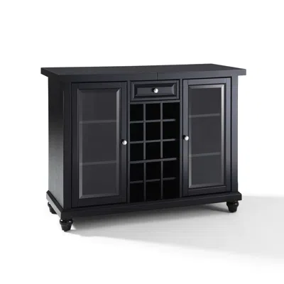 Crosley Furniture Cambridge Sliding Top Bar Cabinet Black