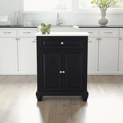 Crosley Furniture Cambridge Stone Top Portable Kitchen Island/cart Black/white