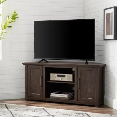 Crosley Furniture Camden 48" Corner Tv Stand Dark Walnut In Brown