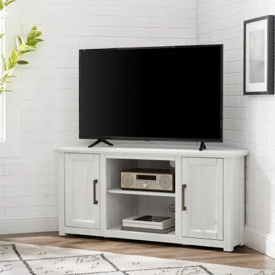 Crosley Furniture Camden 48" Corner Tv Stand Whitewash In Brown