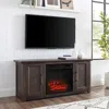 Crosley Furniture Camden 48" Low Profile Tv Stand W/fireplace Dark Walnut