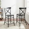 Crosley Furniture Camille 2pc Counter Stool Set Matte Black - 2 Stools