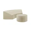 Crosley Furniture Catalina 2pc Furniture Cover Set Tan - Round Sectional Sofa & Coffee Table