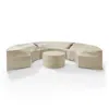 Crosley Furniture Catalina 4pc Furniture Cover Set Tan - 3 Round Sectional Sofas & Coffee Table