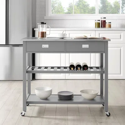 Crosley Furniture Chloe Stainless Steel Top Kitchen Island/cart Gray/stainless Steel